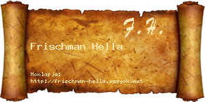 Frischman Hella névjegykártya